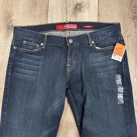 Guess Jeans Womens 32 Straight Leg Dark Wash Mid Rise Denim 90s Y2K Fit 36x32 - Picture 4 of 16